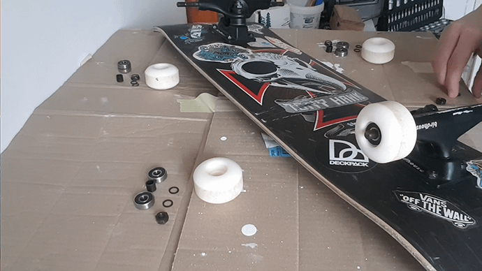 Reassemble the Wheels into the Skateboard