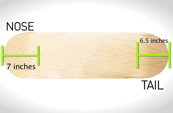 A deck is a wooden platform on which the skateboarders stand.